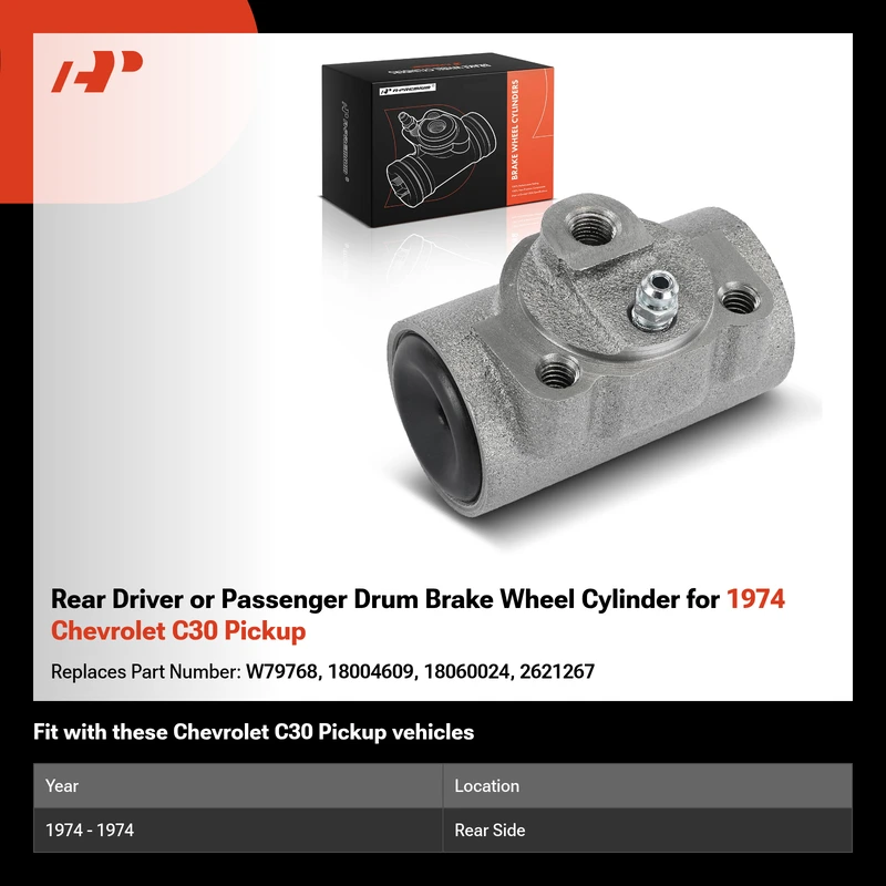 Rear Driver or Passenger Drum Brake Wheel Cylinder for 1974 Chevrolet C30 Pickup