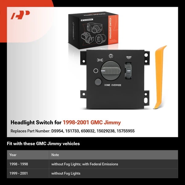 Headlight Switch for 1998-2001 GMC Jimmy