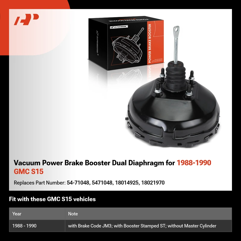 Vacuum Power Brake Booster Dual Diaphragm for 1988-1990 GMC S15