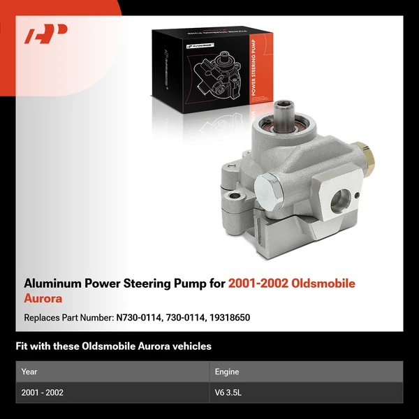 Aluminum Power Steering Pump for 2001-2002 Oldsmobile Aurora