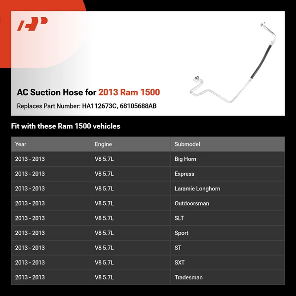 AC Suction Hose for 2013 Ram 1500