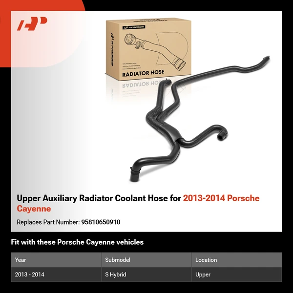 Upper Auxiliary Radiator Coolant Hose for 2013-2014 Porsche Cayenne