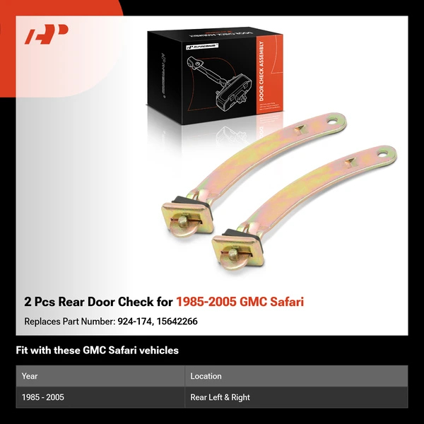 2 Pcs Rear Door Check for 1985-2005 GMC Safari