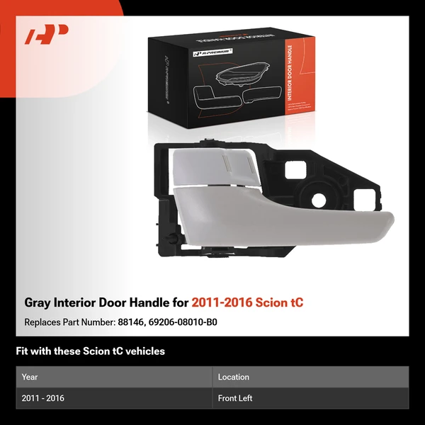 Gray Interior Door Handle for 2011-2016 Scion tC