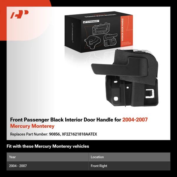 Front Passenger Black Interior Door Handle for 2004-2007 Mercury Monterey