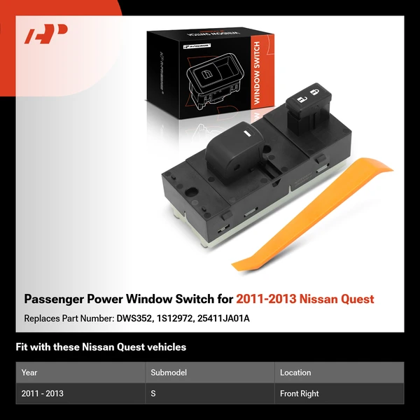 Passenger Power Window Switch for 2011-2013 Nissan Quest