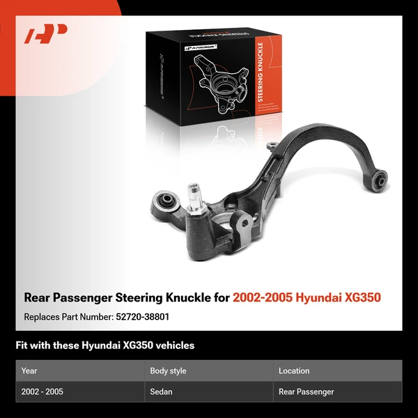 Rear Passenger Steering Knuckle for 2002-2005 Hyundai XG350