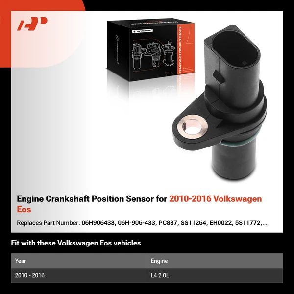 Engine Crankshaft Position Sensor for 2010-2016 Volkswagen Eos