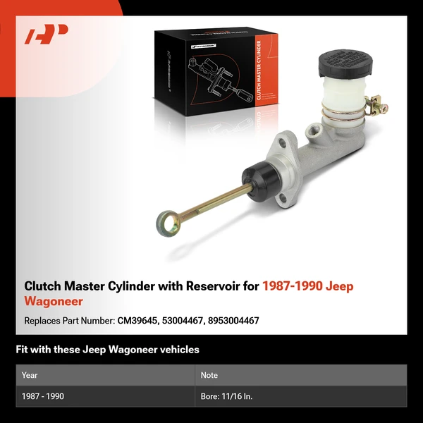 Clutch Master Cylinder with Reservoir for 1987-1990 Jeep Wagoneer