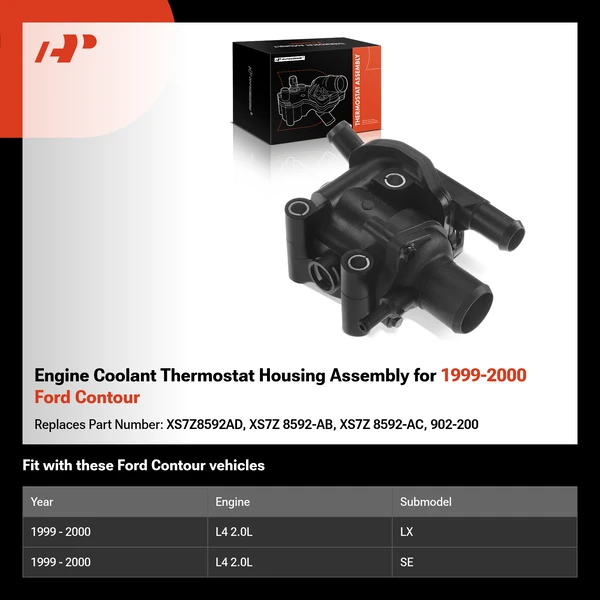 Engine Coolant Thermostat Housing Assembly for 1999-2000 Ford Contour