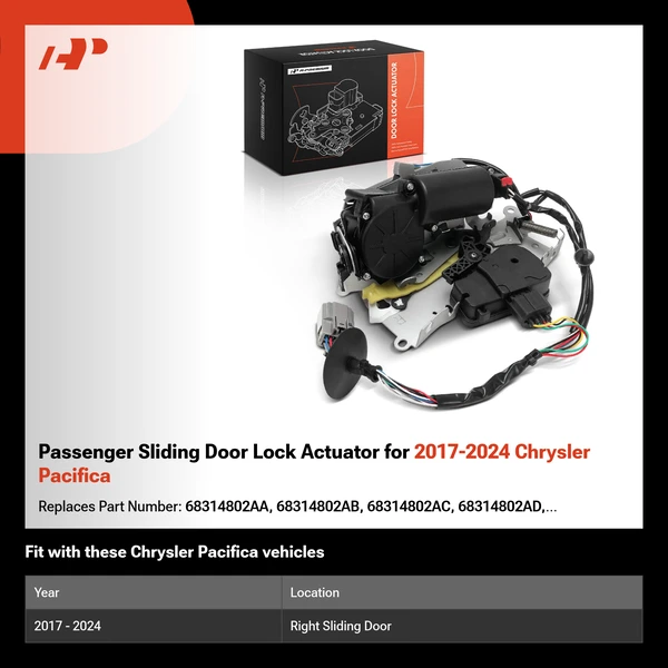 Passenger Sliding Door Lock Actuator for 2017-2024 Chrysler Pacifica