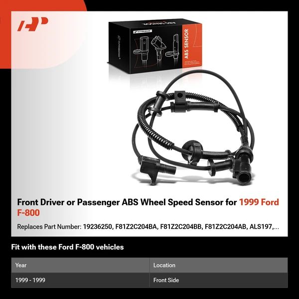 Front Driver or Passenger ABS Wheel Speed Sensor for 1999 Ford F-800