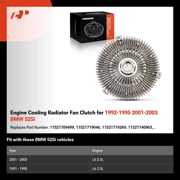 Engine Cooling Radiator Fan Clutch for 1992-1995 2001-2003 BMW 525i