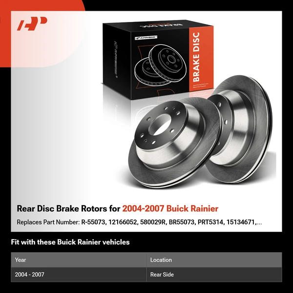 Rear Disc Brake Rotors for 2004-2007 Buick Rainier