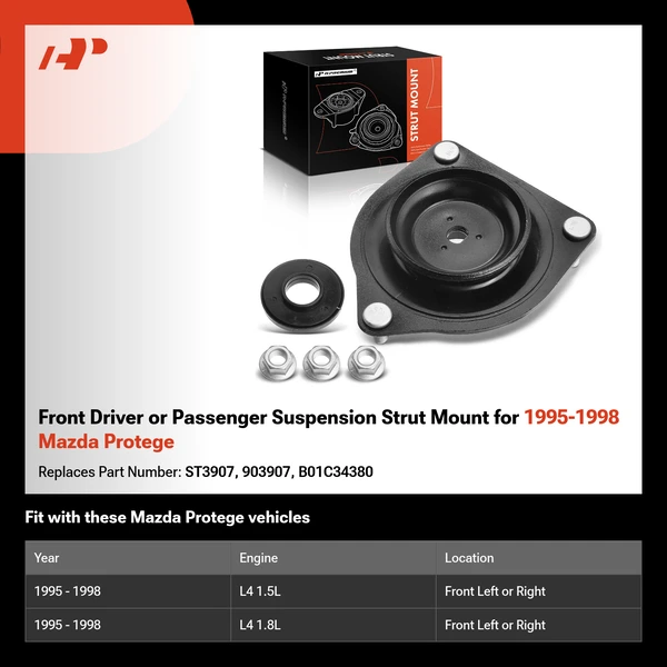 Front Driver or Passenger Suspension Strut Mount for 1995-1998 Mazda Protege