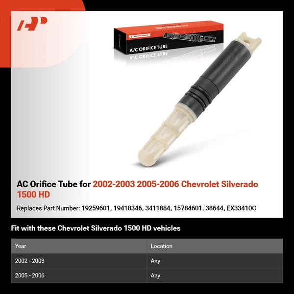 AC Orifice Tube for 2002-2003 2005-2006 Chevrolet Silverado 1500 HD