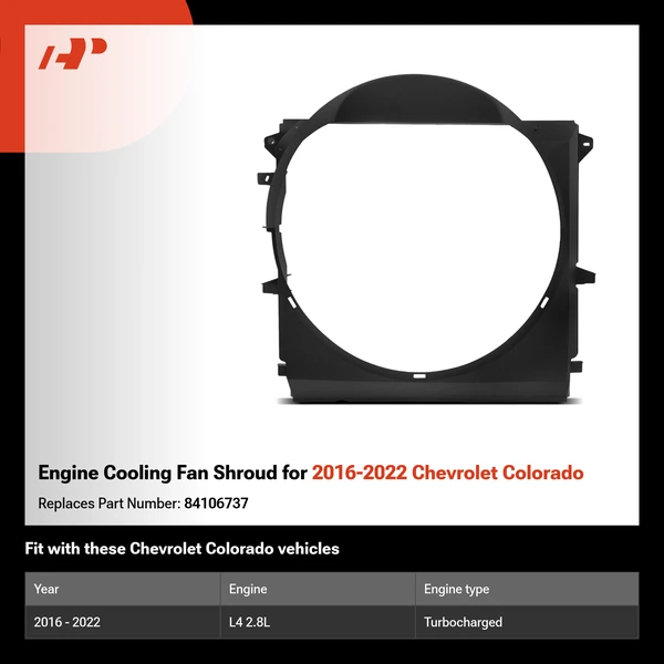 Engine Cooling Fan Shroud for 2016-2022 Chevrolet Colorado
