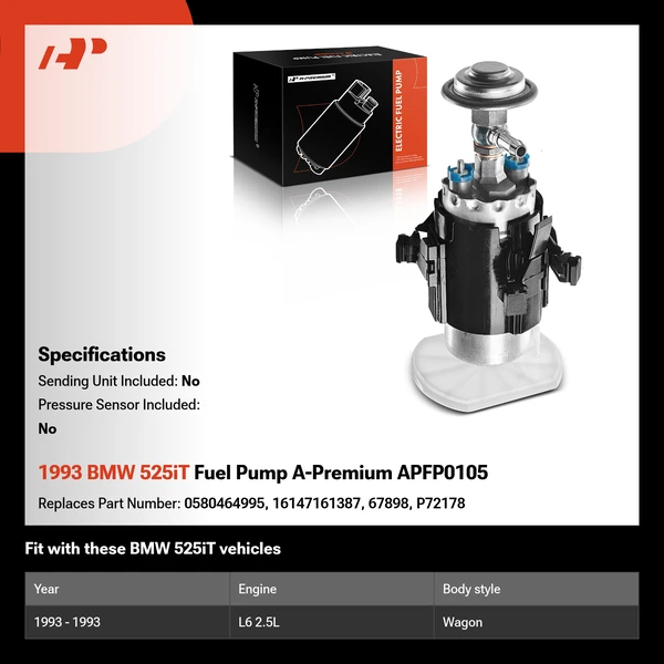 1993 BMW 525iT Fuel Pump A-Premium APFP0105