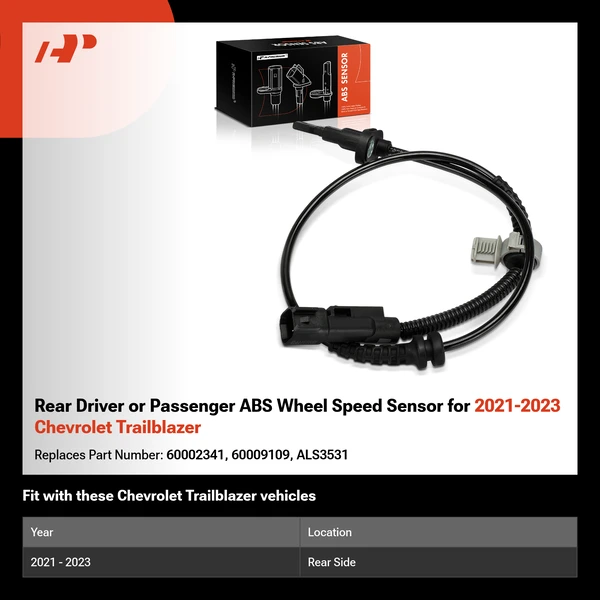 Rear Driver or Passenger ABS Wheel Speed Sensor for 2021-2023 Chevrolet Trailblazer