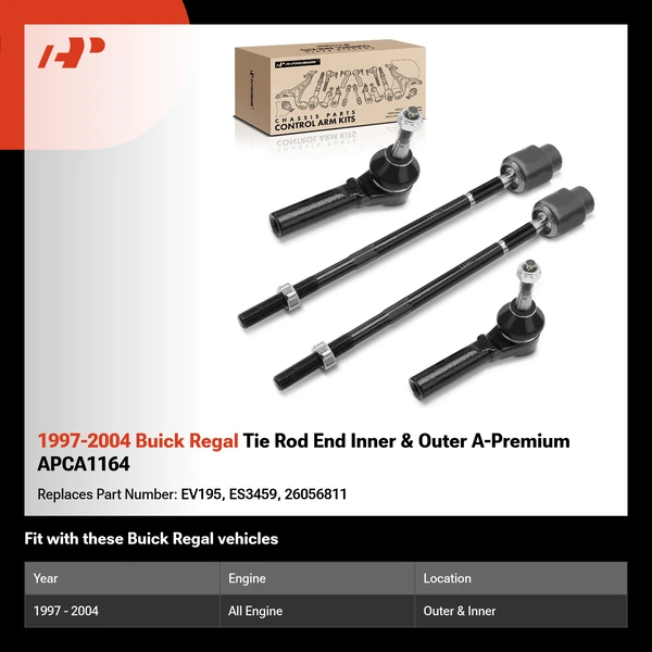 1997-2004 Buick Regal Tie Rod End Inner & Outer A-Premium APCA1164