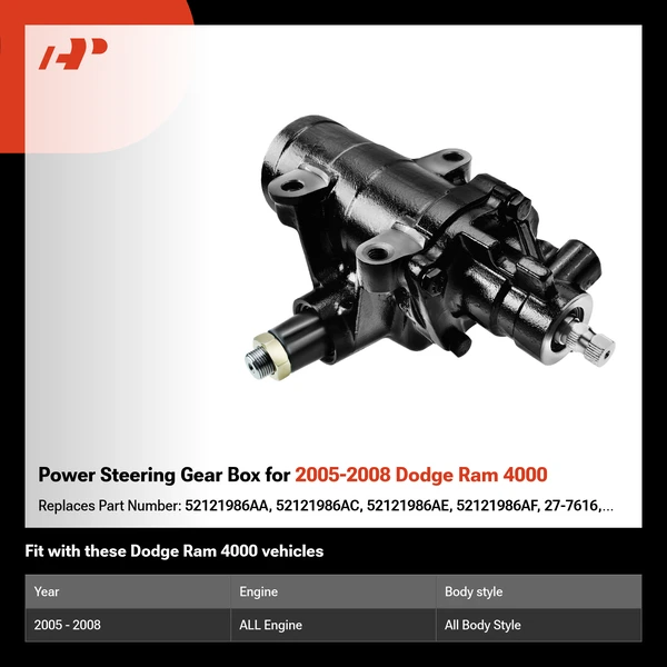 Power Steering Gear Box for 2005-2008 Dodge Ram 4000