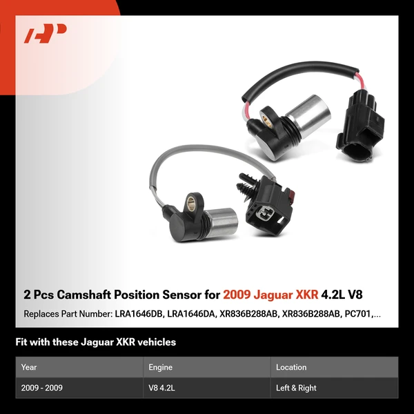 2 Pcs Camshaft Position Sensor for 2009 Jaguar XKR 4.2L V8