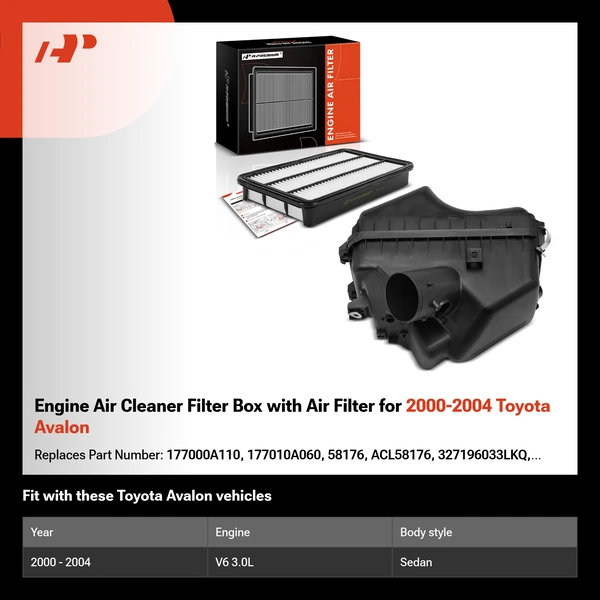 Engine Air Cleaner Filter Box with Air Filter for 2000-2004 Toyota Avalon
