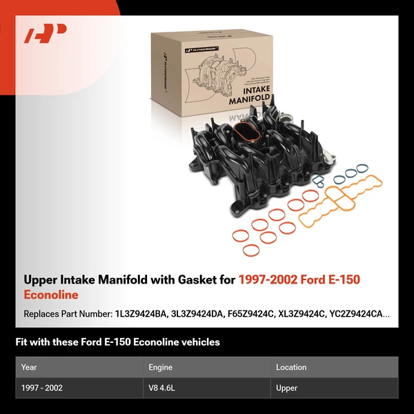 Upper Intake Manifold with Gasket for 1997-2002 Ford E-150 Econoline