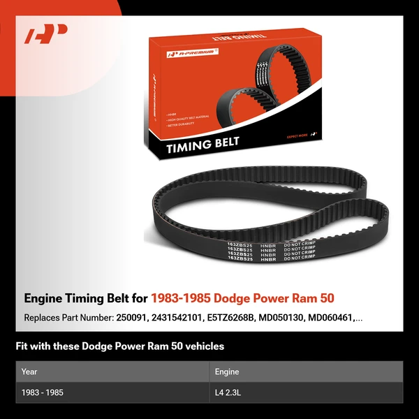 Engine Timing Belt for 1983-1985 Dodge Power Ram 50