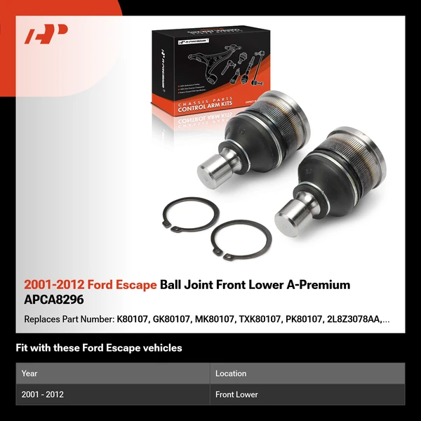2001-2012 Ford Escape Ball Joint Front Lower A-Premium APCA8296