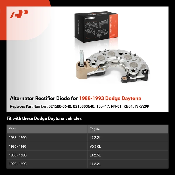 Alternator Rectifier Diode for 1988-1993 Dodge Daytona
