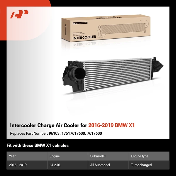 Intercooler Charge Air Cooler for 2016-2019 BMW X1
