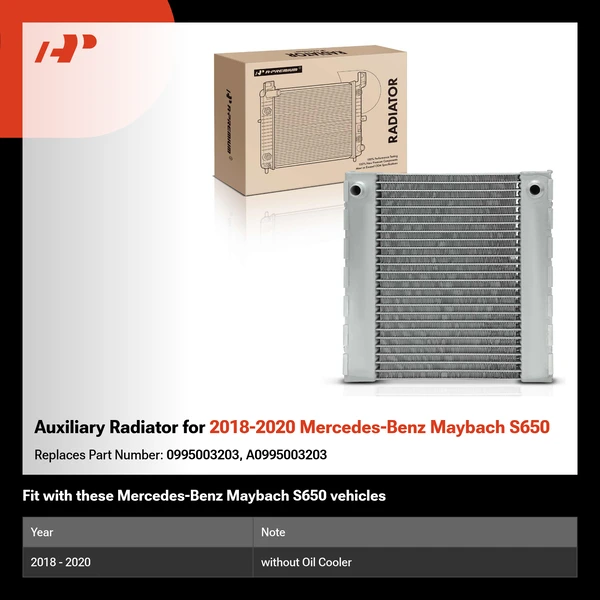 Auxiliary Radiator for 2018-2020 Mercedes-Benz Maybach S650
