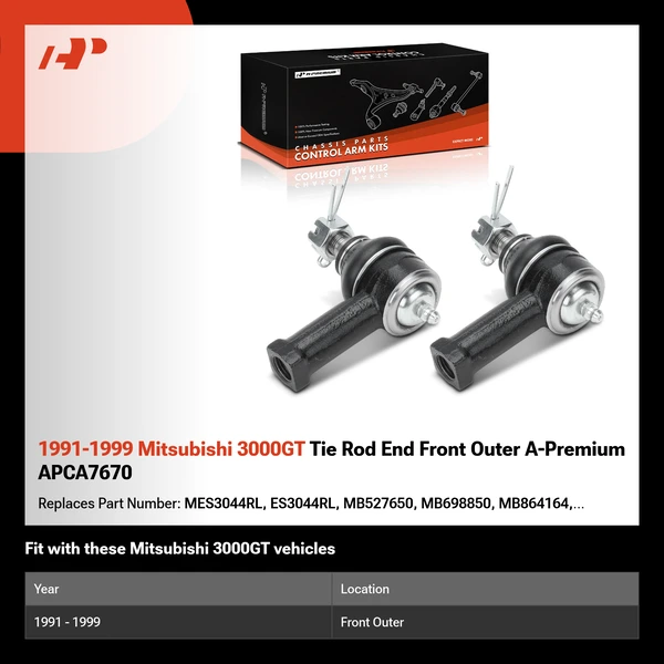 1991-1999 Mitsubishi 3000GT Tie Rod End Front Outer A-Premium APCA7670