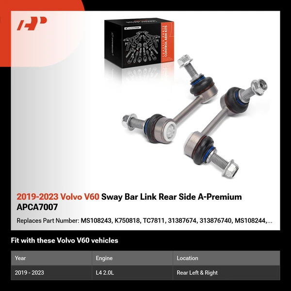 2019-2023 Volvo V60 Sway Bar Link Rear Side A-Premium APCA7007