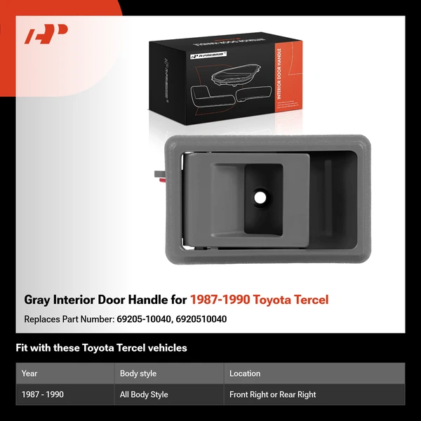 Gray Interior Door Handle for 1987-1990 Toyota Tercel