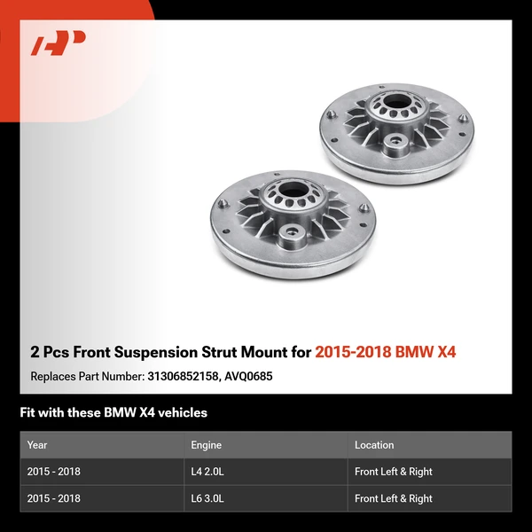 2 Pcs Front Suspension Strut Mount for 2015-2018 BMW X4