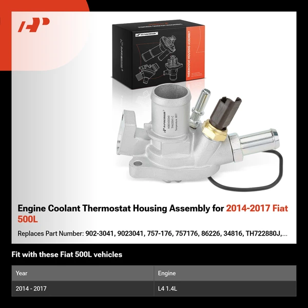 Engine Coolant Thermostat Housing Assembly for 2014-2017 Fiat 500L