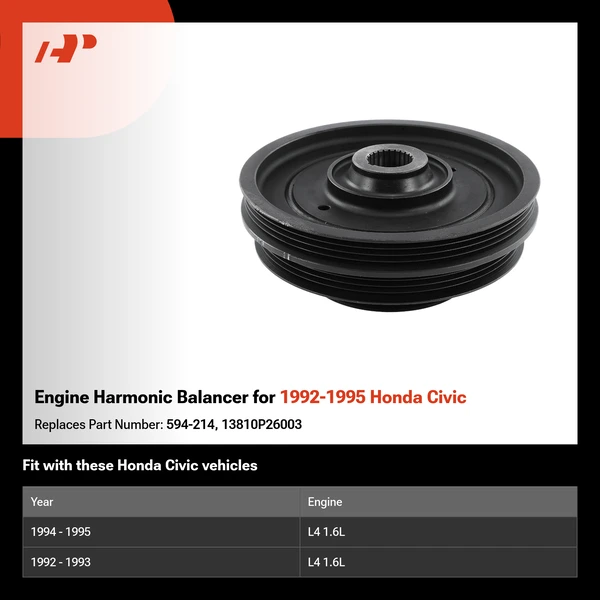 Engine Harmonic Balancer for 1992-1995 Honda Civic