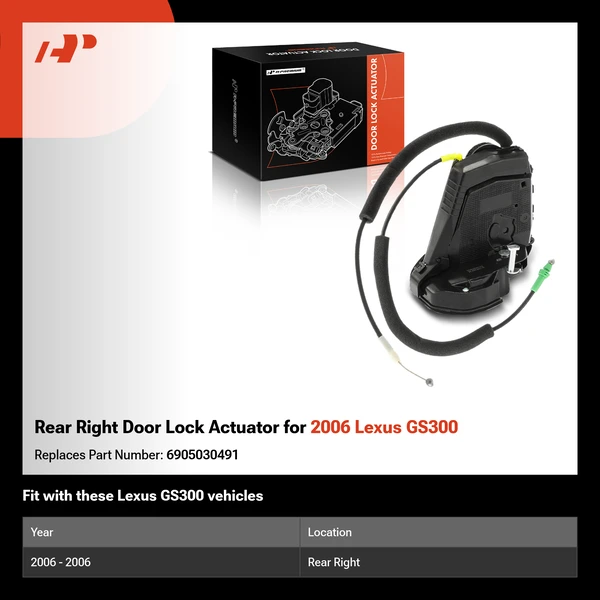 Rear Right Door Lock Actuator for 2006 Lexus GS300