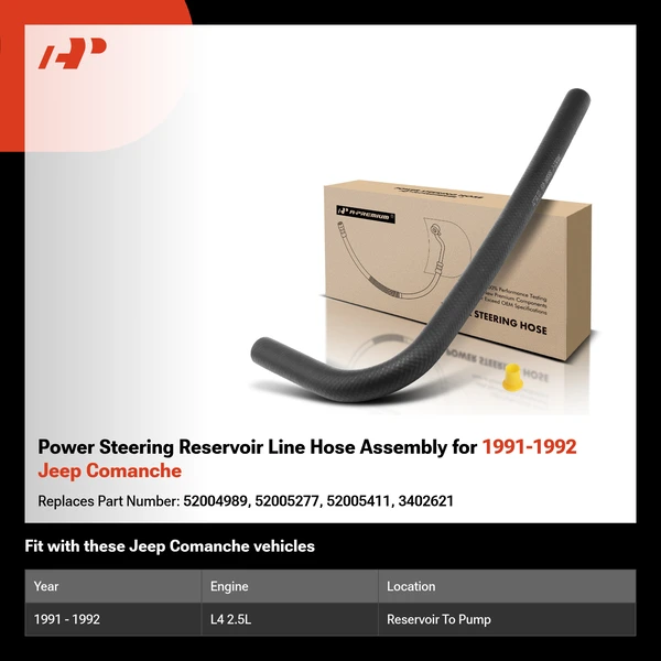 Power Steering Reservoir Line Hose Assembly for 1991-1992 Jeep Comanche