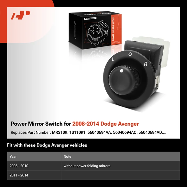 Power Mirror Switch for 2008-2014 Dodge Avenger