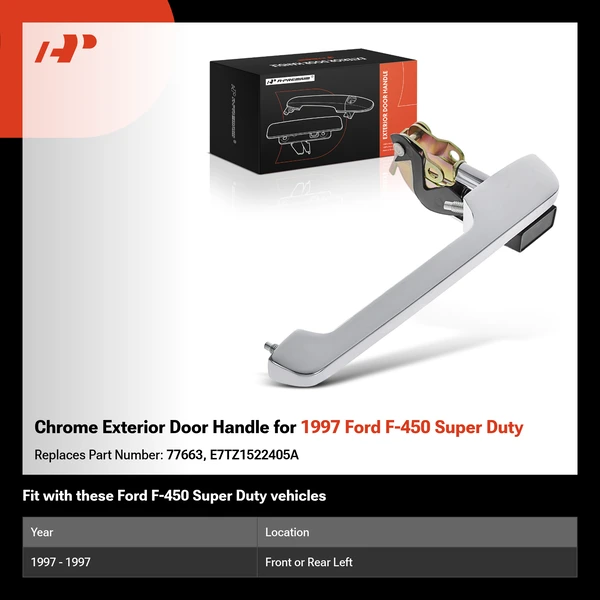 Chrome Exterior Door Handle for 1997 Ford F-450 Super Duty