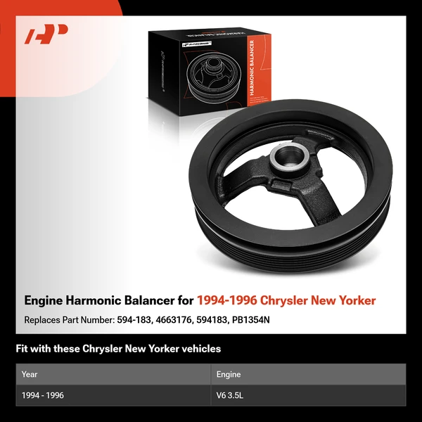 Engine Harmonic Balancer for 1994-1996 Chrysler New Yorker