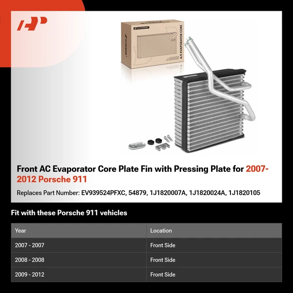 Front AC Evaporator Core Plate Fin with Pressing Plate for 2007-2012 Porsche 911