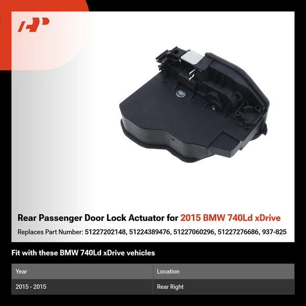 Rear Passenger Door Lock Actuator for 2015 BMW 740Ld xDrive