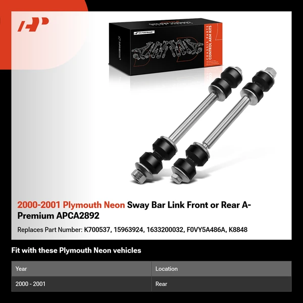 2000-2001 Plymouth Neon Sway Bar Link Front or Rear A-Premium APCA2892
