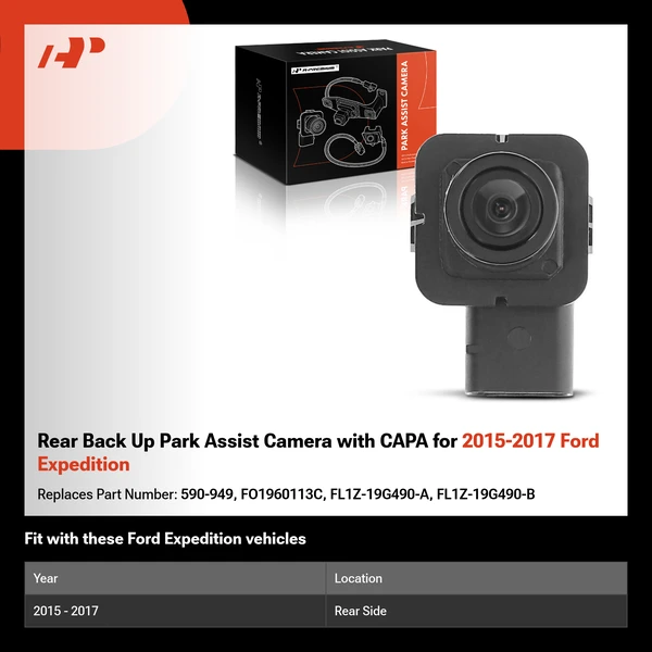 Rear Back Up Park Assist Camera with CAPA for 2015-2017 Ford Expedition