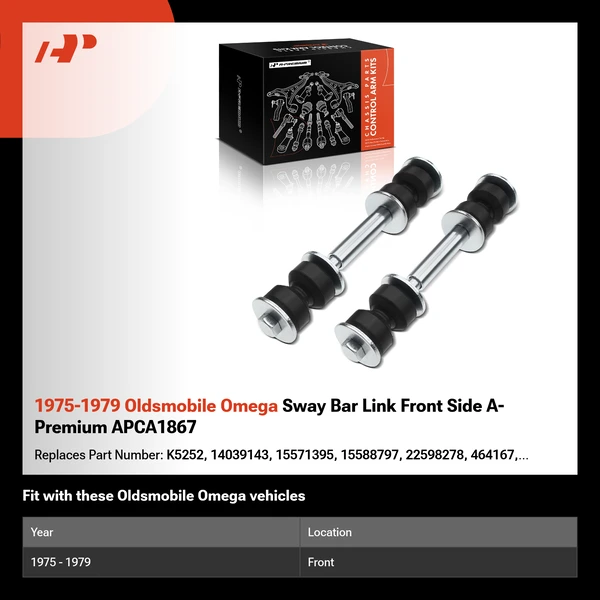 1975-1979 Oldsmobile Omega Sway Bar Link Front Side A-Premium APCA1867