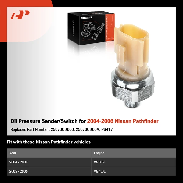 Oil Pressure Sender/Switch for 2004-2006 Nissan Pathfinder